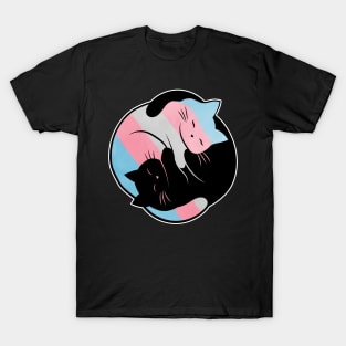 Transgender Yin Yang Cat T-Shirt